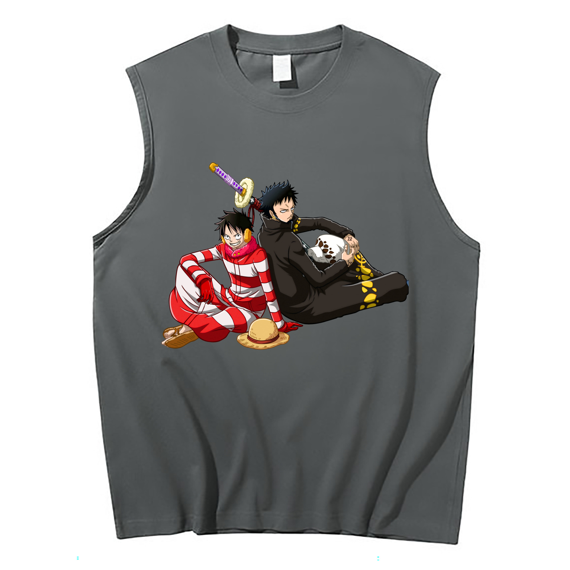 ワンピース モンキー・D・ルフィ ONE PIECE Monkey D. Luffy コットン100％タンクトップ（フロントプリント）